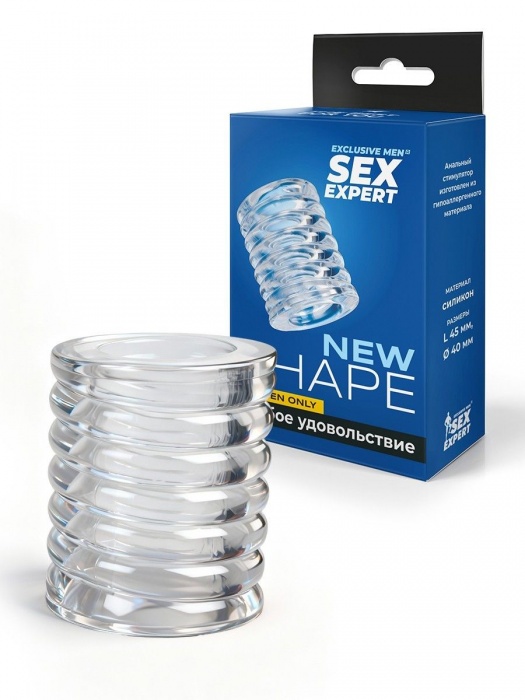Прозрачная сквозная насадка на пенис с ребрышками - Sex Expert - в Воронеже купить с доставкой