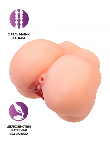 Реалистичный мастурбатор в форме попки с 2 любовными входами - No Name - в Воронеже купить с доставкой