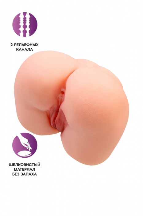 Реалистичный мастурбатор-попка с 2 любовными входами - No Name - в Воронеже купить с доставкой