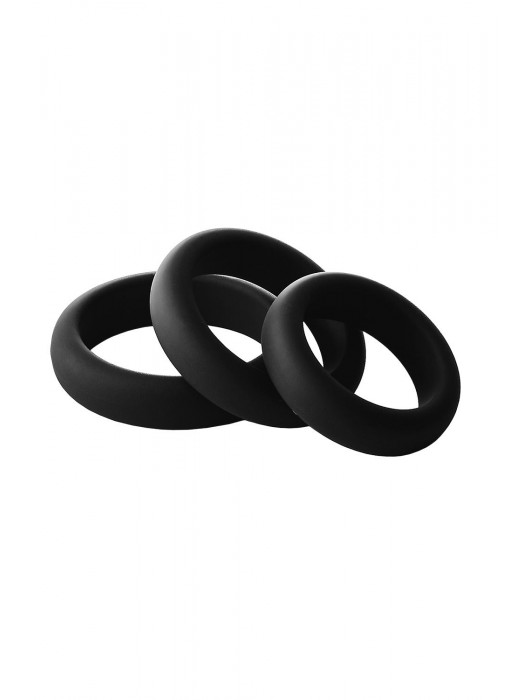 Набор из 3 черных эрекционных колец Smooth Silicone Cockring Pack - Dream Toys - в Воронеже купить с доставкой