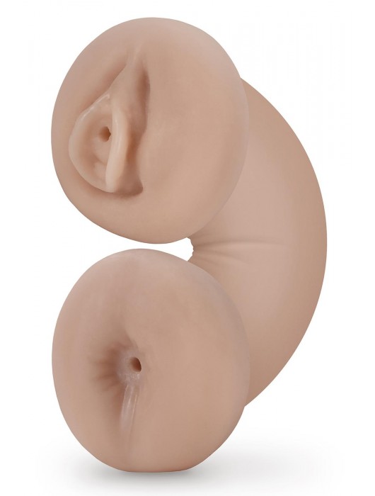 Телесный люминесцентный двусторонний мастурбатор Tasha - Blush Novelties - в Воронеже купить с доставкой