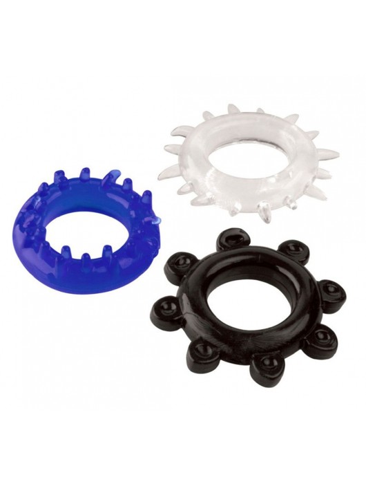 Набор из 3 эрекционных колец разного цвета и рельефа - Boys of Toys - в Воронеже купить с доставкой