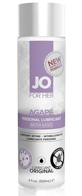 Женский лубрикант на водной основе JO AGAPE LUBRICANT ORIGINAL - 120 мл. - System JO - купить с доставкой в Воронеже