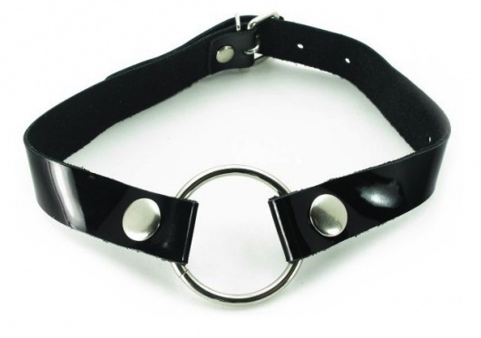 Кляп с кольцом и лаковым ремешком - БДСМ Арсенал - купить с доставкой в Воронеже