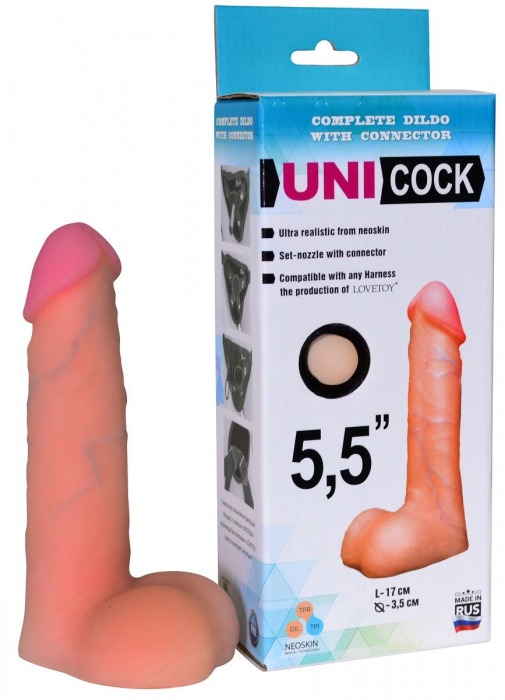 Фаллическая насадка Харнесс UNICOCK 5,5  - 17 см. - LOVETOY (А-Полимер) - купить с доставкой в Воронеже