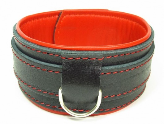 Ошейник с красным подкладом - БДСМ Арсенал - купить с доставкой в Воронеже