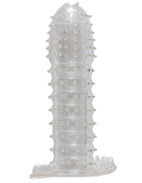Гелевая прозрачная насадка c шипами - 12 см. - Toyfa Basic - в Воронеже купить с доставкой