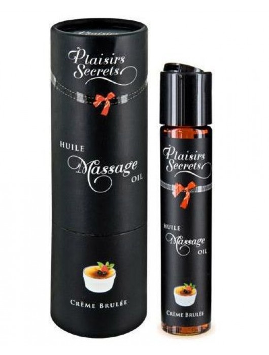 Массажное масло с ароматом крем брюле Huile de Massage Gourmande Creme Brulée - 59 мл. - Plaisir Secret - купить с доставкой в Воронеже