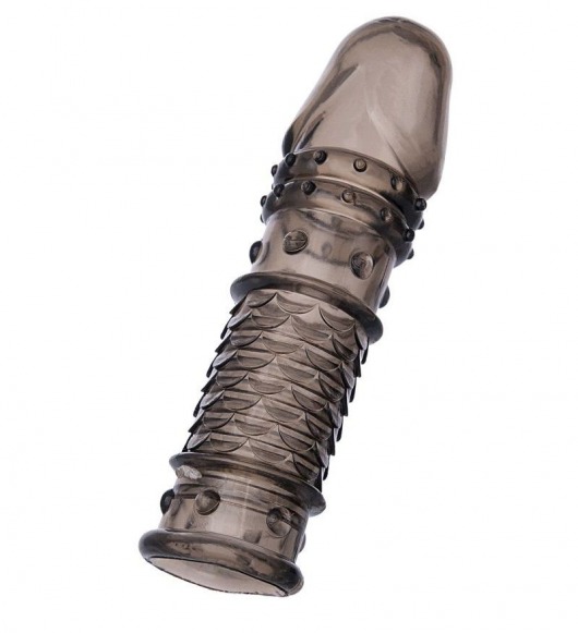 Дымчатая закрытая насадка ToyFa XLover с чешуйками и пупырышками - 13,5 см. - ToyFa - в Воронеже купить с доставкой