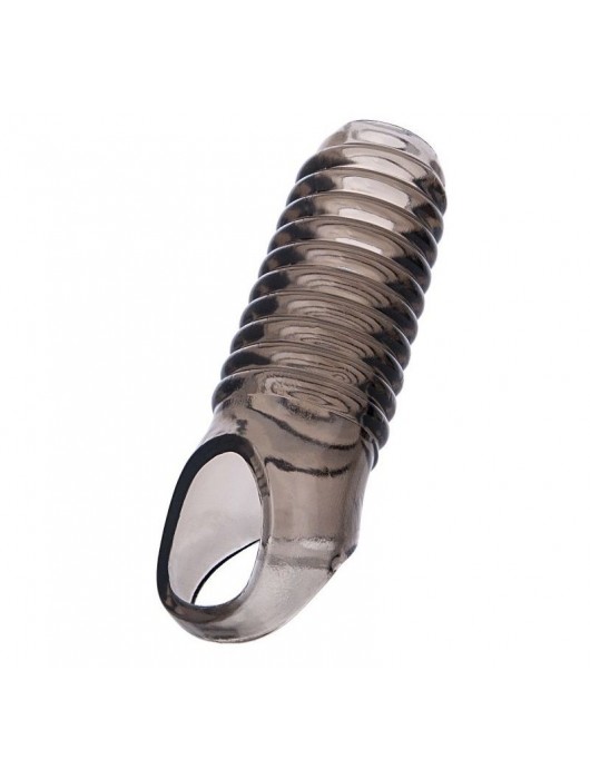 Дымчатая насадка с рёбрышками и подхватом мошонки ToyFa XLover - 12,5 см. - ToyFa - в Воронеже купить с доставкой