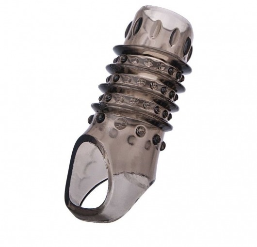 Открытая дымчатая насадка с точками и рёбрами ToyFa XLover - 11,5 см. - ToyFa - в Воронеже купить с доставкой