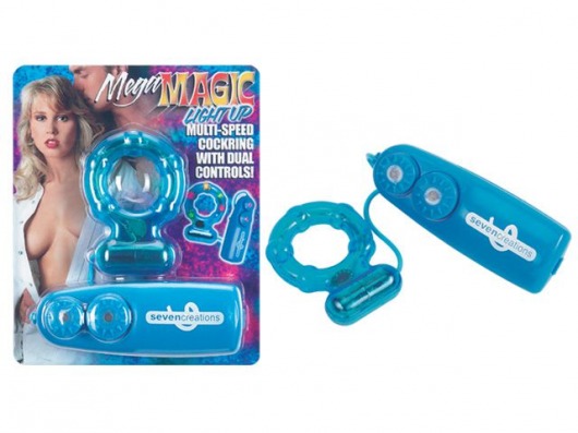 Эрекционное кольцо с вибратором Light Up - Seven Creations - в Воронеже купить с доставкой