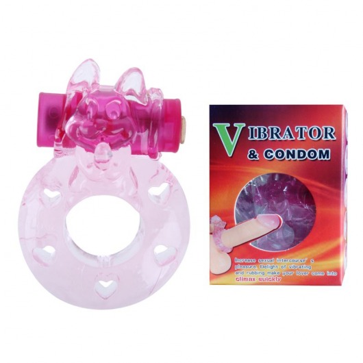 Розовое эрекционное виброкольцо с котом - Baile - в Воронеже купить с доставкой