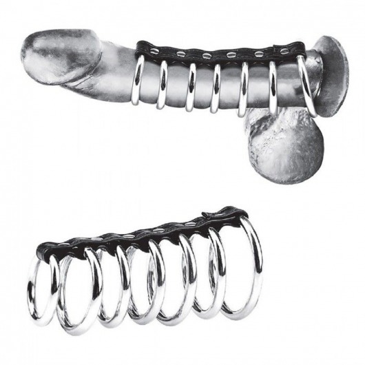 Хомут на пенис из 7 колец 7 Ring Gates Of Hell - BlueLine - купить с доставкой в Воронеже