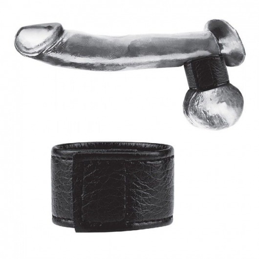 Чёрная утяжка на мошонку 1  Velcro Ball Stretcher - BlueLine - купить с доставкой в Воронеже