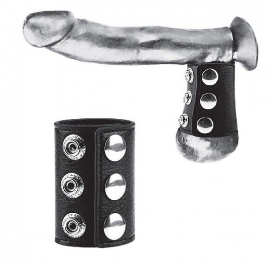 Утяжка на пенис на кнопочках 100% PVC STRAP WITH METAL SNAP - BlueLine - купить с доставкой в Воронеже