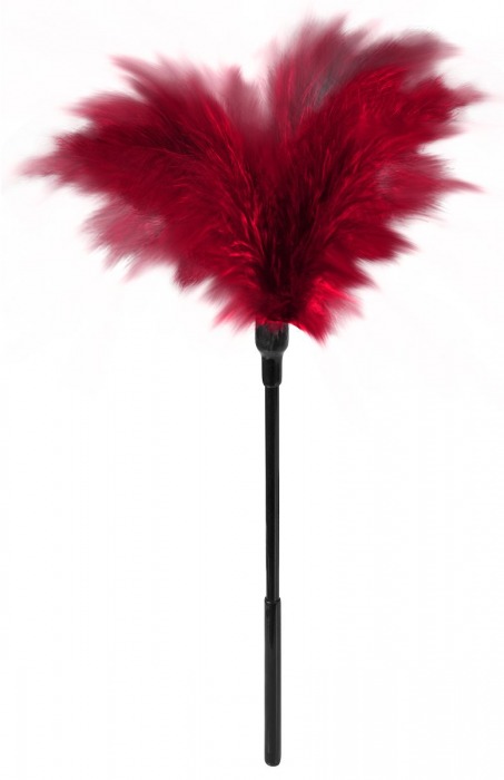Пластиковая метелочка с красными пёрышками Small Feather Tickler - 32 см. - Blush Novelties - купить с доставкой в Воронеже