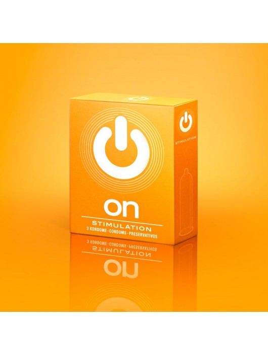 Презервативы ON) Stimulation с точками - 3 шт. - ON) - купить с доставкой в Воронеже