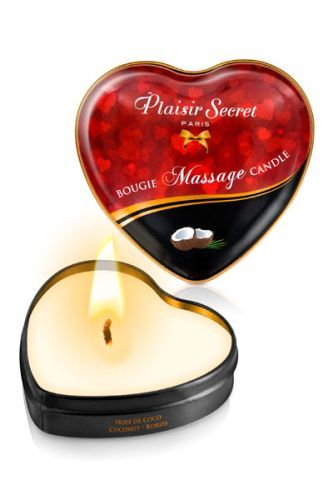 Массажная свеча с ароматом кокоса Bougie Massage Candle - 35 мл. - Plaisir Secret - купить с доставкой в Воронеже