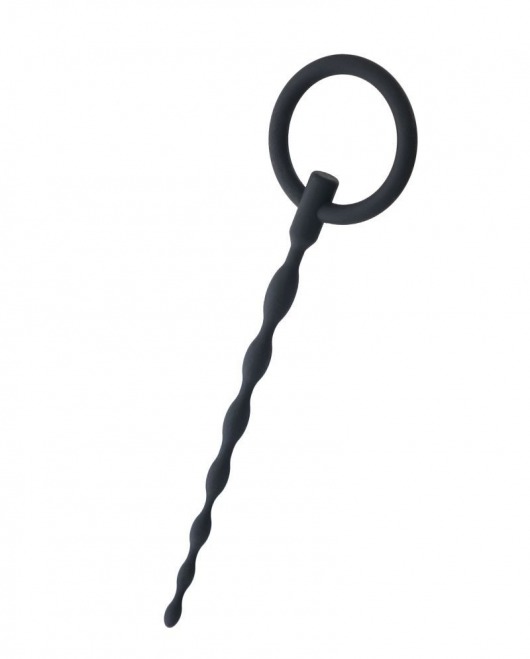 Чёрный уретральный плаг с кольцом - ToyFa - купить с доставкой в Воронеже