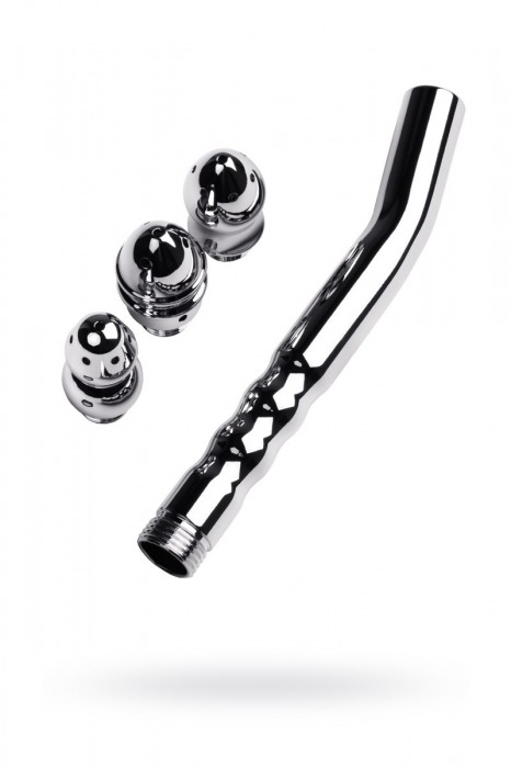 Металлический анальный душ с тремя насадками - ToyFa - купить с доставкой в Воронеже
