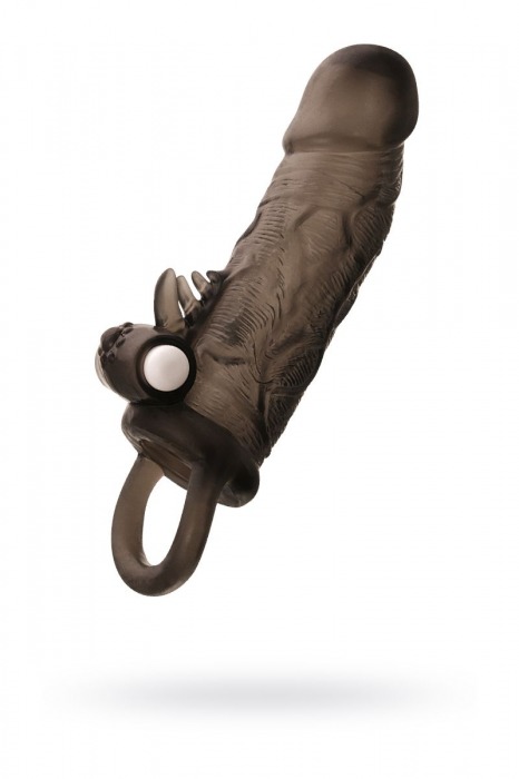 Чёрная насадка на пенис Toyfa XLover с вибрацией - ToyFa - в Воронеже купить с доставкой