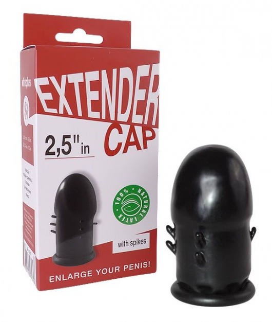Чёрный латексный удлинитель пениса 2.5 in с шипиками - Sitabella - в Воронеже купить с доставкой