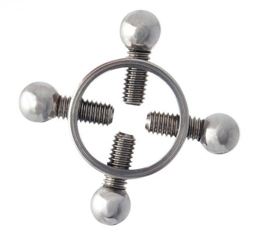 Серебристые зажимы для сосков на винтах - ToyFa - купить с доставкой в Воронеже