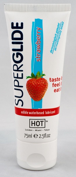 Гель на водной основе с ароматом клубники - 75 мл. - HOT - купить с доставкой в Воронеже
