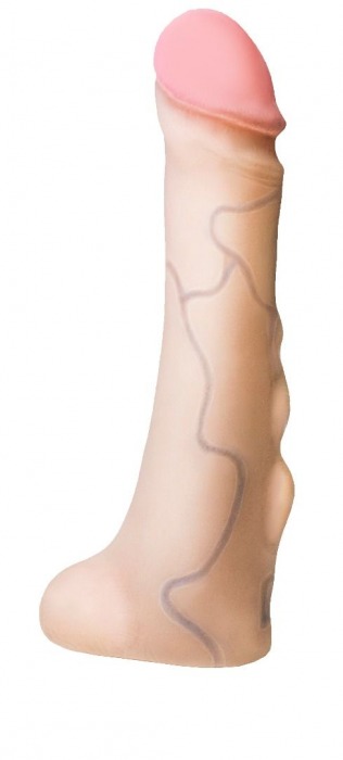 Реалистичная насадка с мошонкой REAL Standard - 18 см. - LOVETOY (А-Полимер) - купить с доставкой в Воронеже