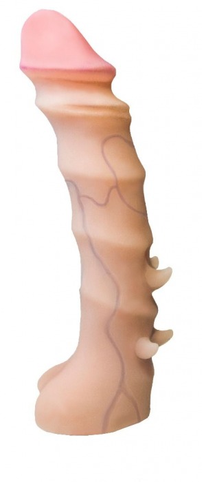 Насадка REAL Standard со спиралевидным узором - 19 см. - LOVETOY (А-Полимер) - купить с доставкой в Воронеже