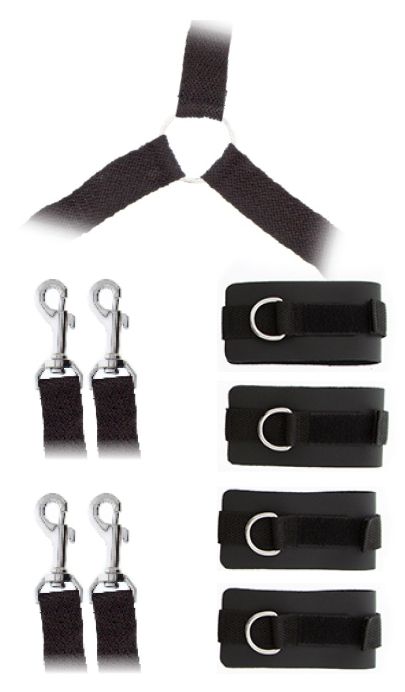 Комплект наручников и поножей LUXURIOUS BED RESTRAINT CUFF SET - Blush Novelties - купить с доставкой в Воронеже