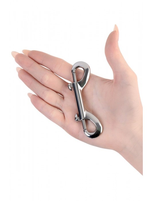 Серебристый двухсторонний карабин TOYFA Metal - ToyFa - купить с доставкой в Воронеже