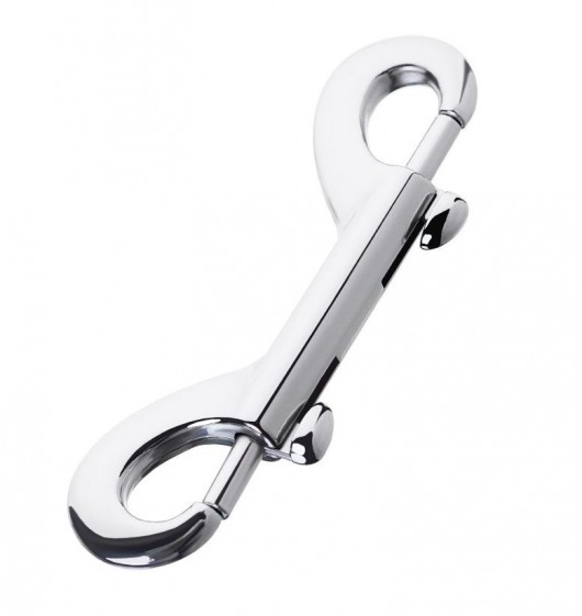 Серебристый двухсторонний карабин TOYFA Metal - ToyFa - купить с доставкой в Воронеже